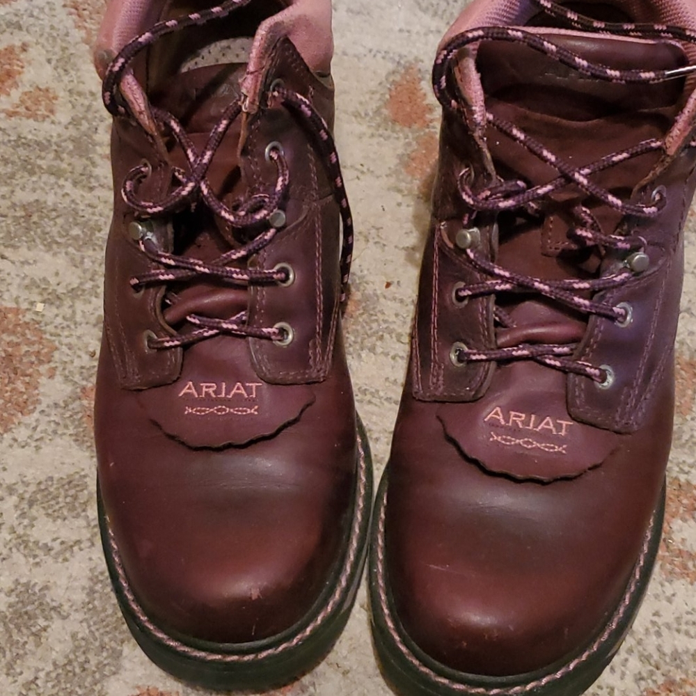 Ariat brown and pink boots 8.5 B